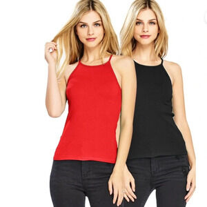 🌻5/$25🌻AMBIANCE Red High Neck Racer Back PLUS SIZE Tank Top NWOT | 2XL |